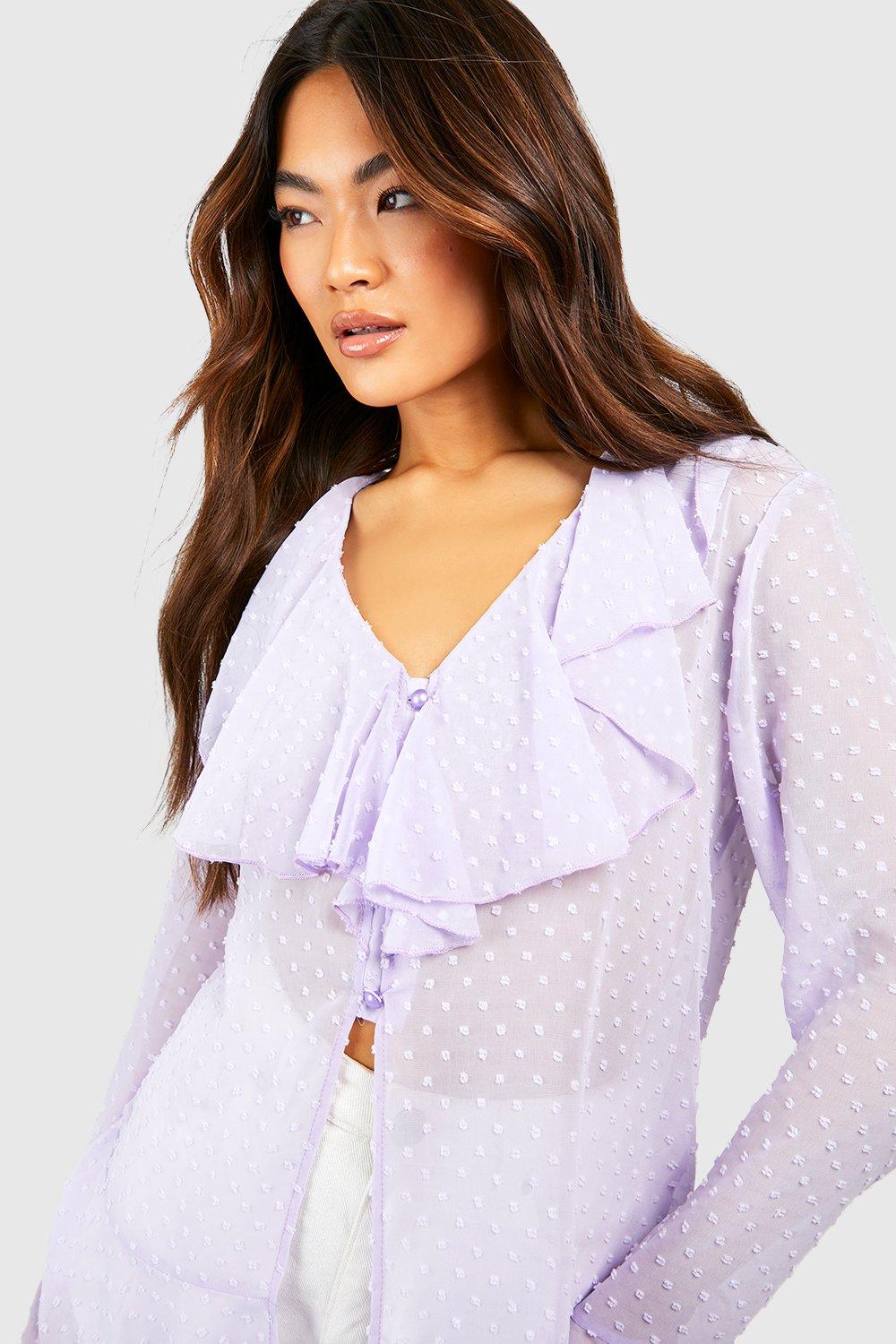 Purple Ruffle Blouse