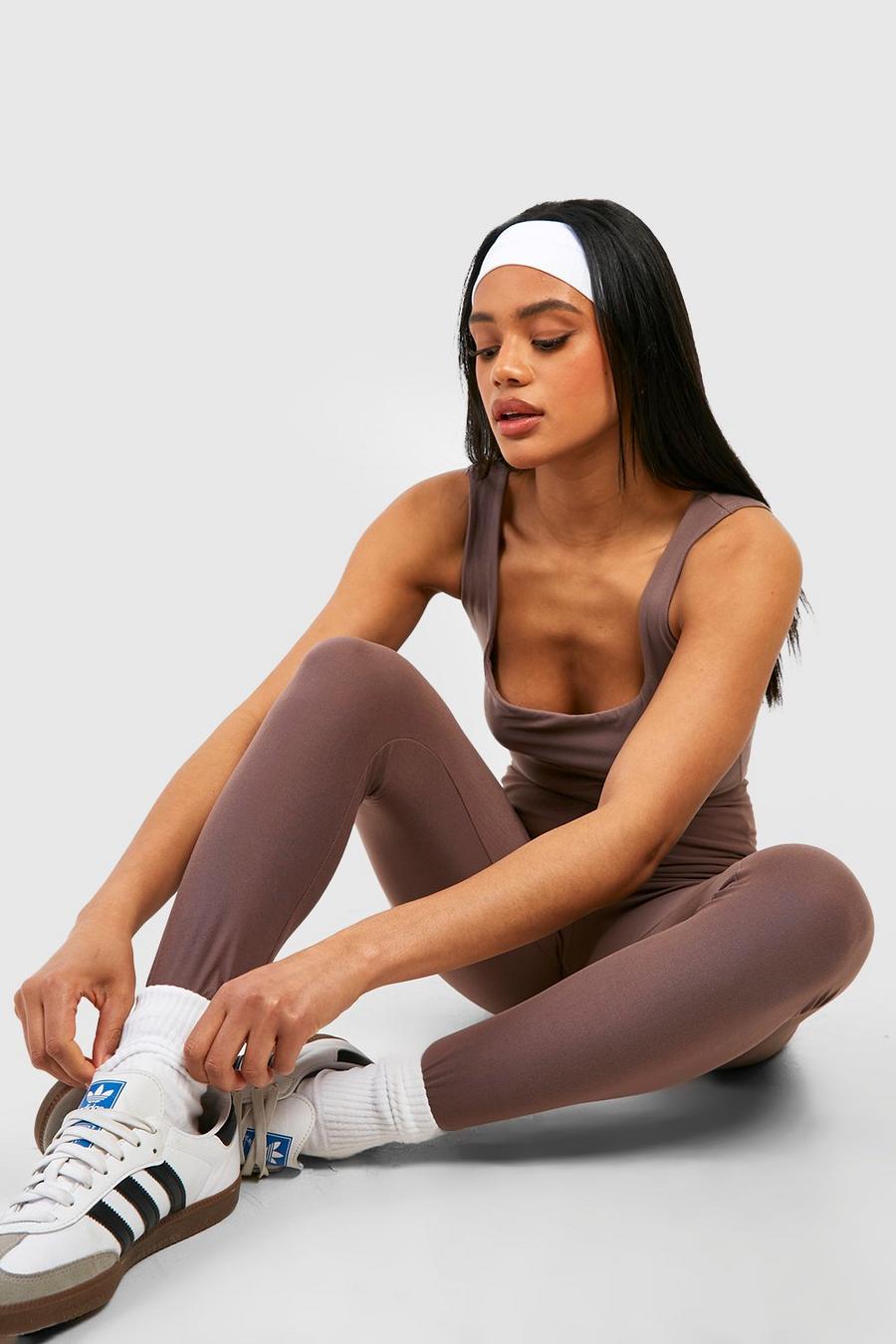 Taupe beige Soft Touch Basic Leggings image number 1