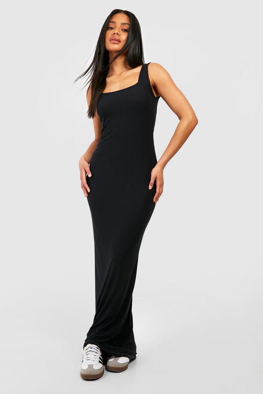 Black Soft Touch Square Neck Maxi Dress image number 1