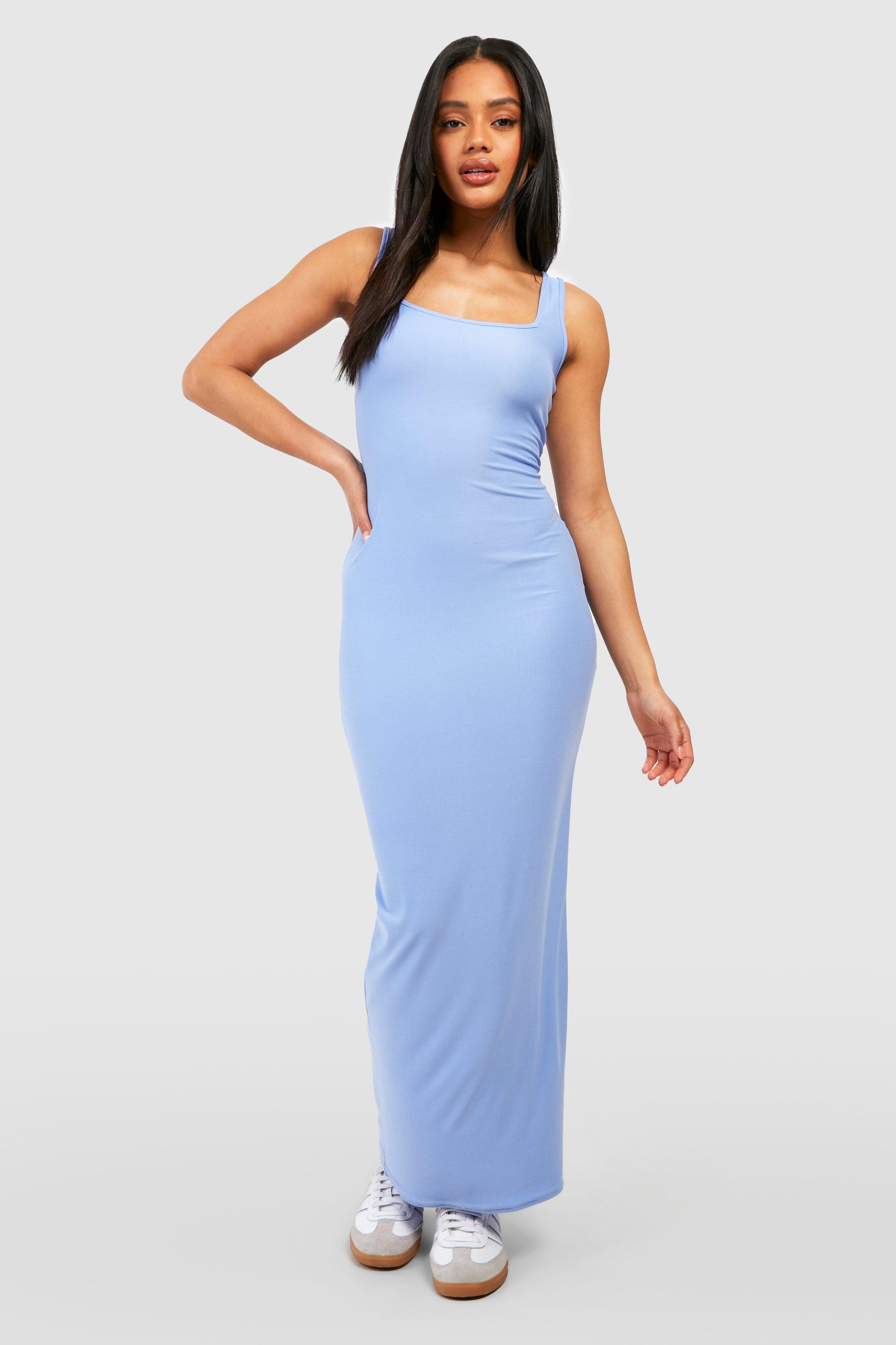 Boohoo blue maxi dress best sale