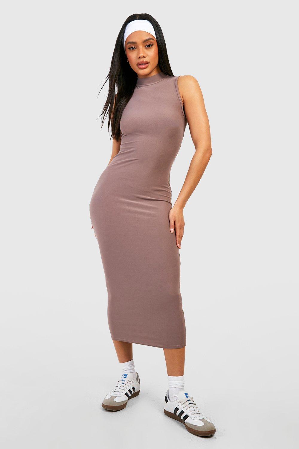 Soft Touch High Neck Midaxi Dress boohoo