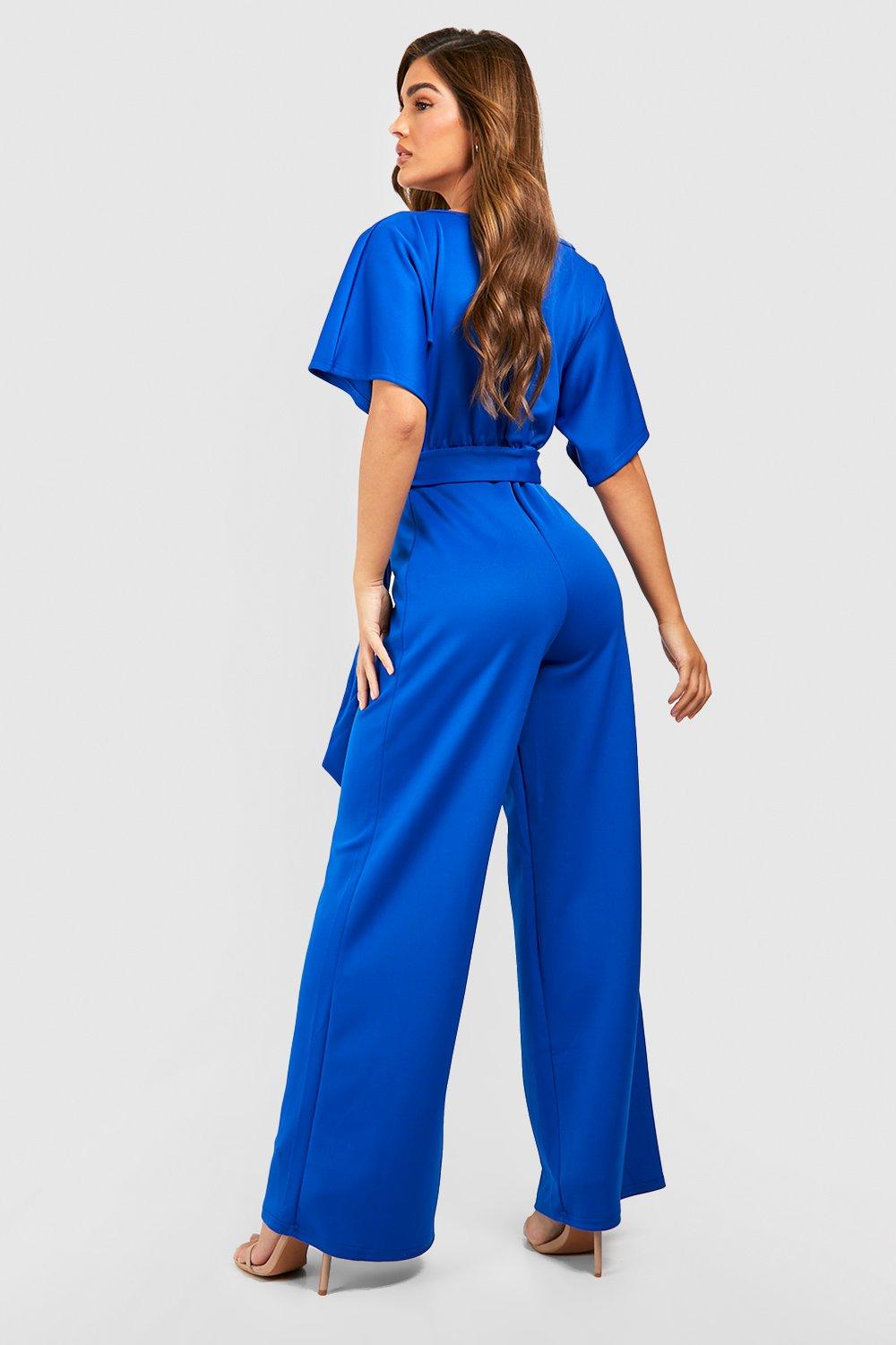 Boohoo best sale blue jumpsuit