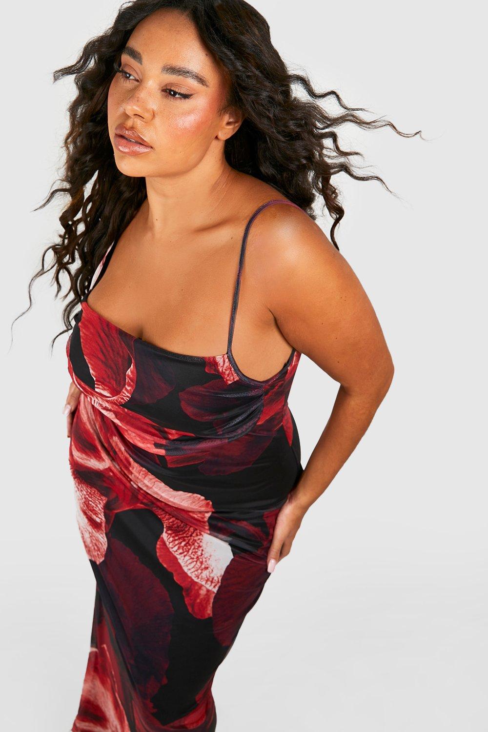 Plus size store maxi slip dress