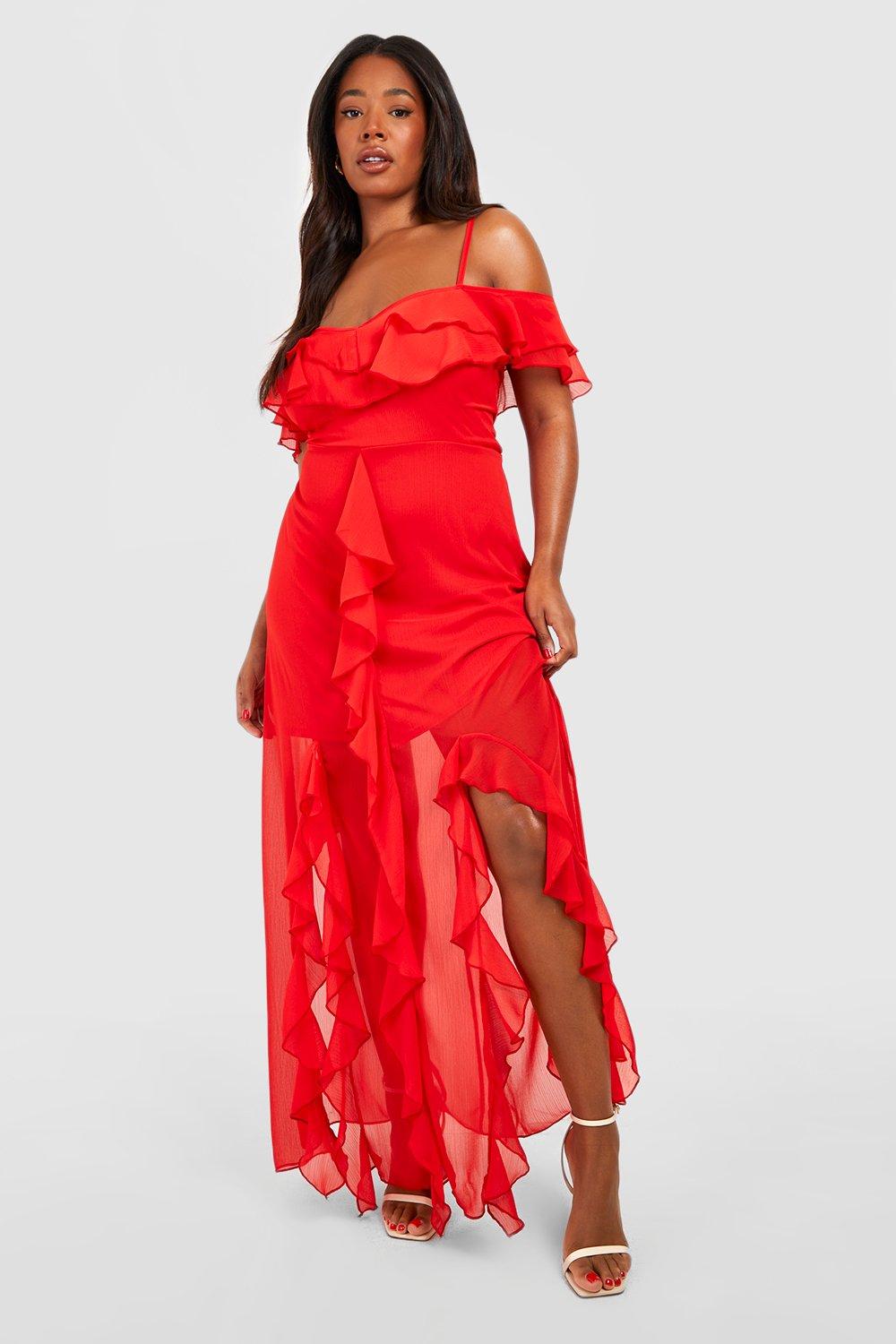 Plus store ruffle dress