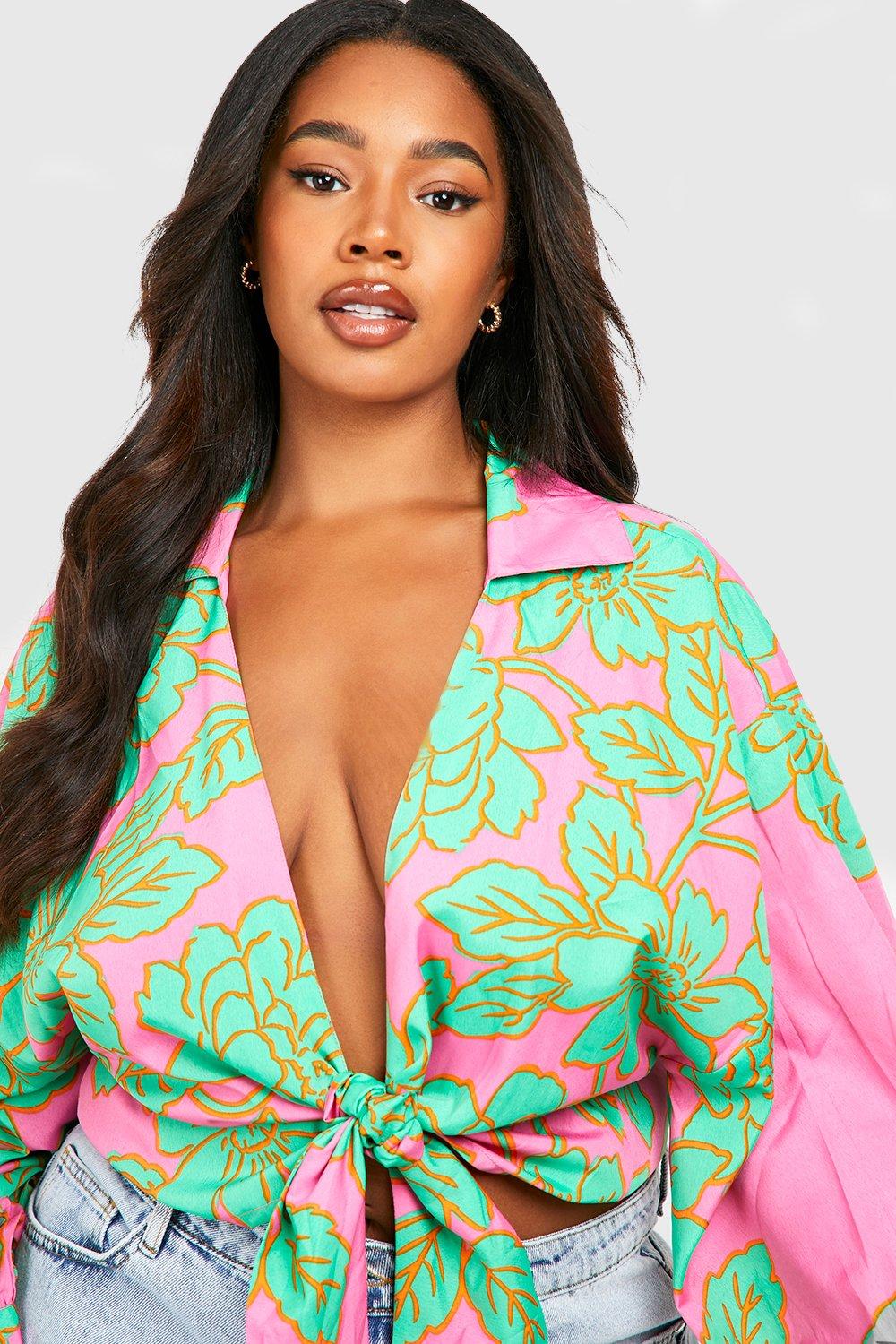 Pink tie hot sale front shirt