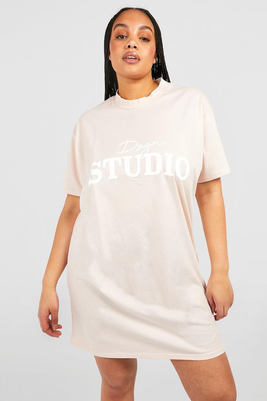 Beige Plus Design Studio T-Shirt Dress image number 1