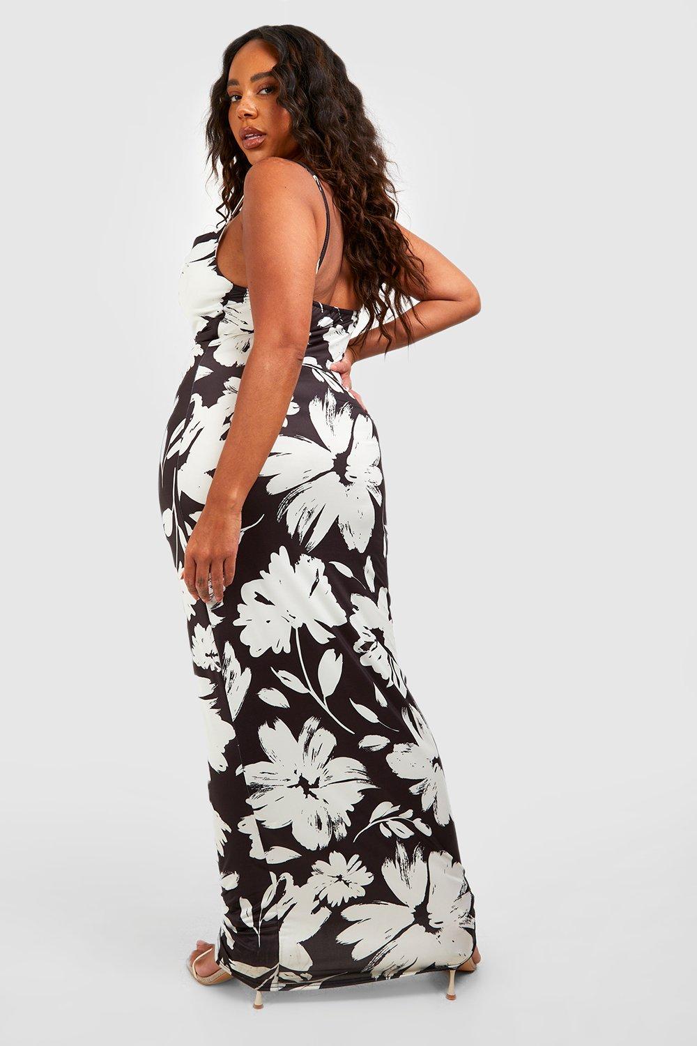 Plus size white shop floral maxi dress