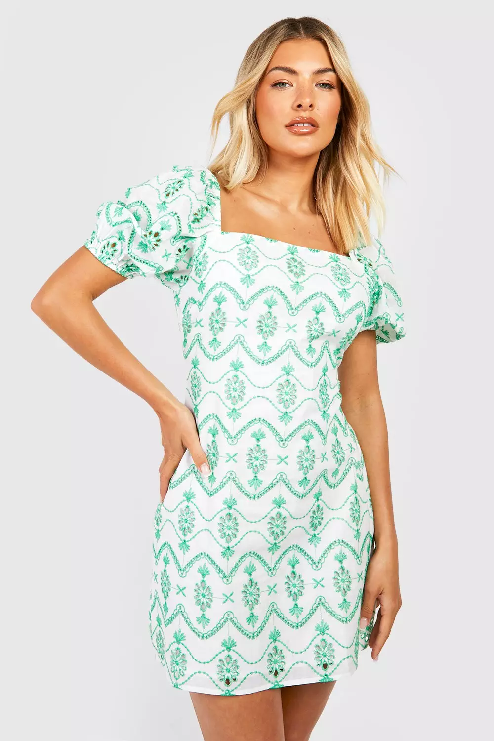 Broderie shift clearance dress