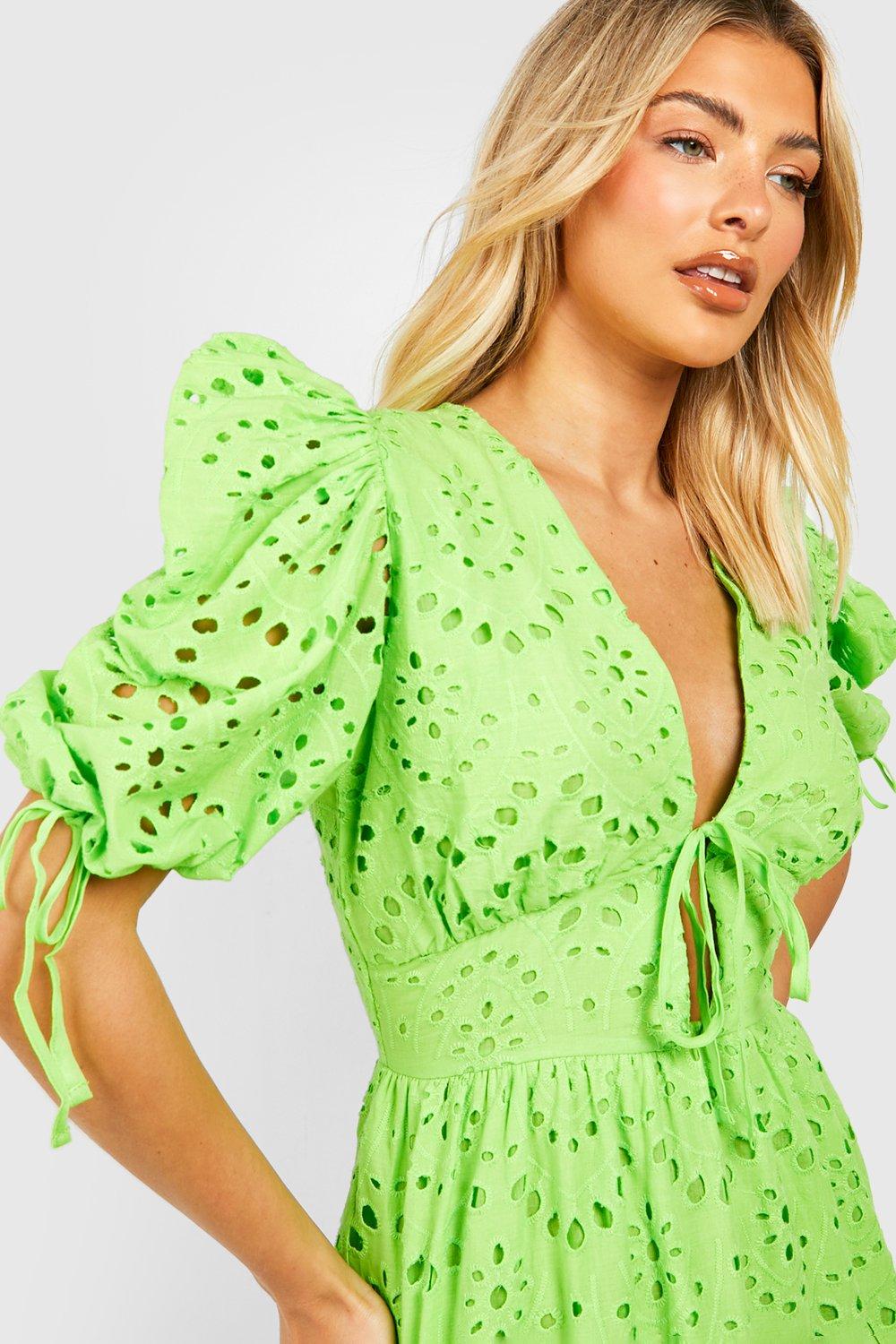 Boohoo lime green outlet dress