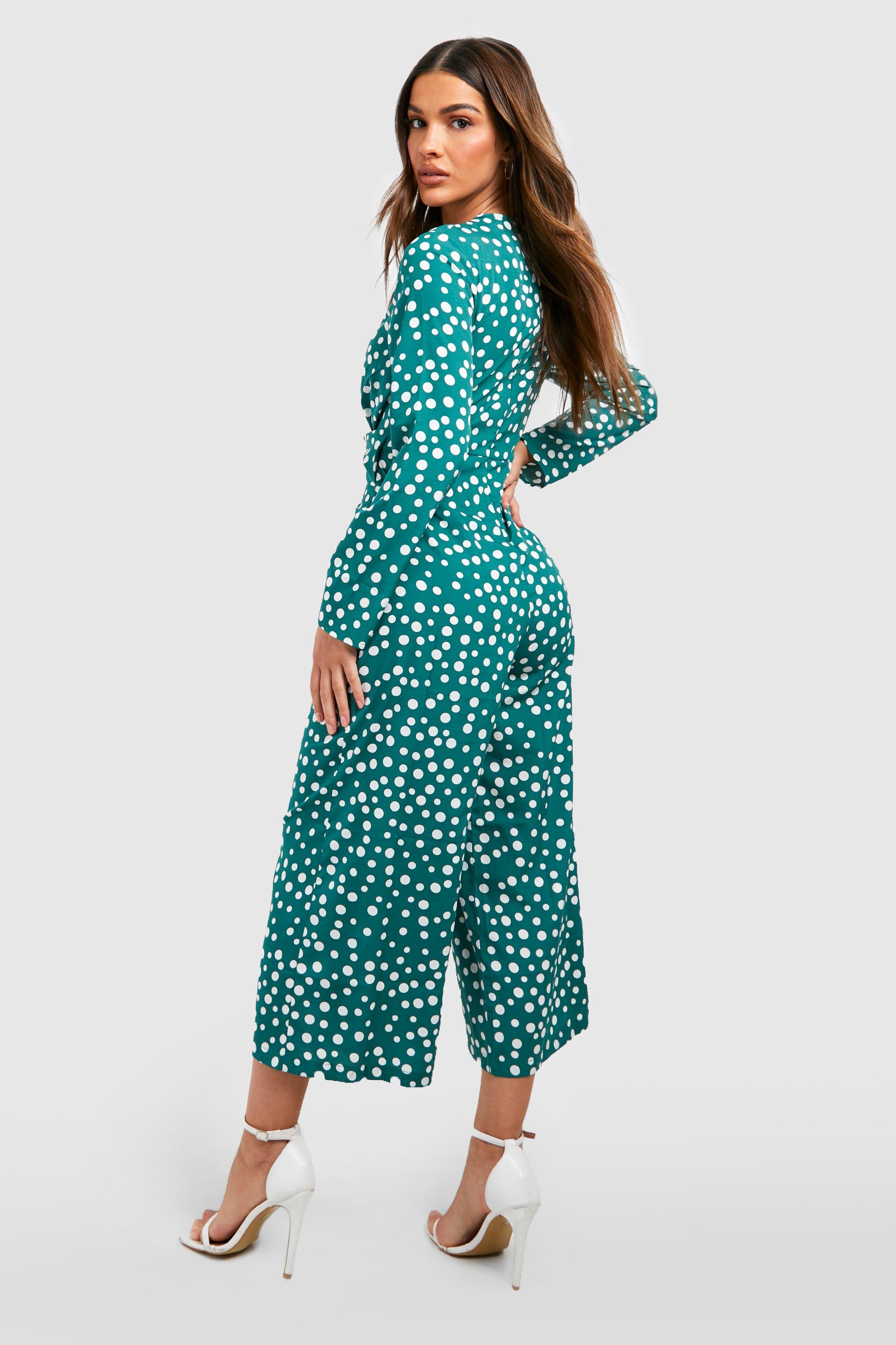 Boohoo best sale spotty jumpsuit