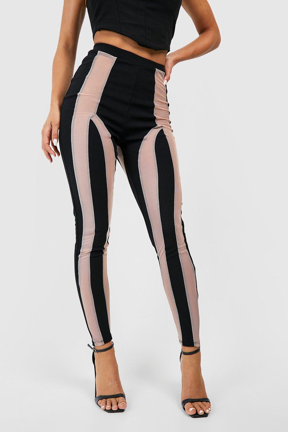 Contoured Mesh Panel Leggings