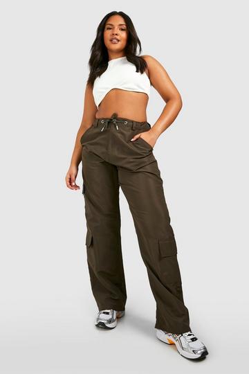Plus Shell Cargo Pocket Straight Leg Trouser khaki