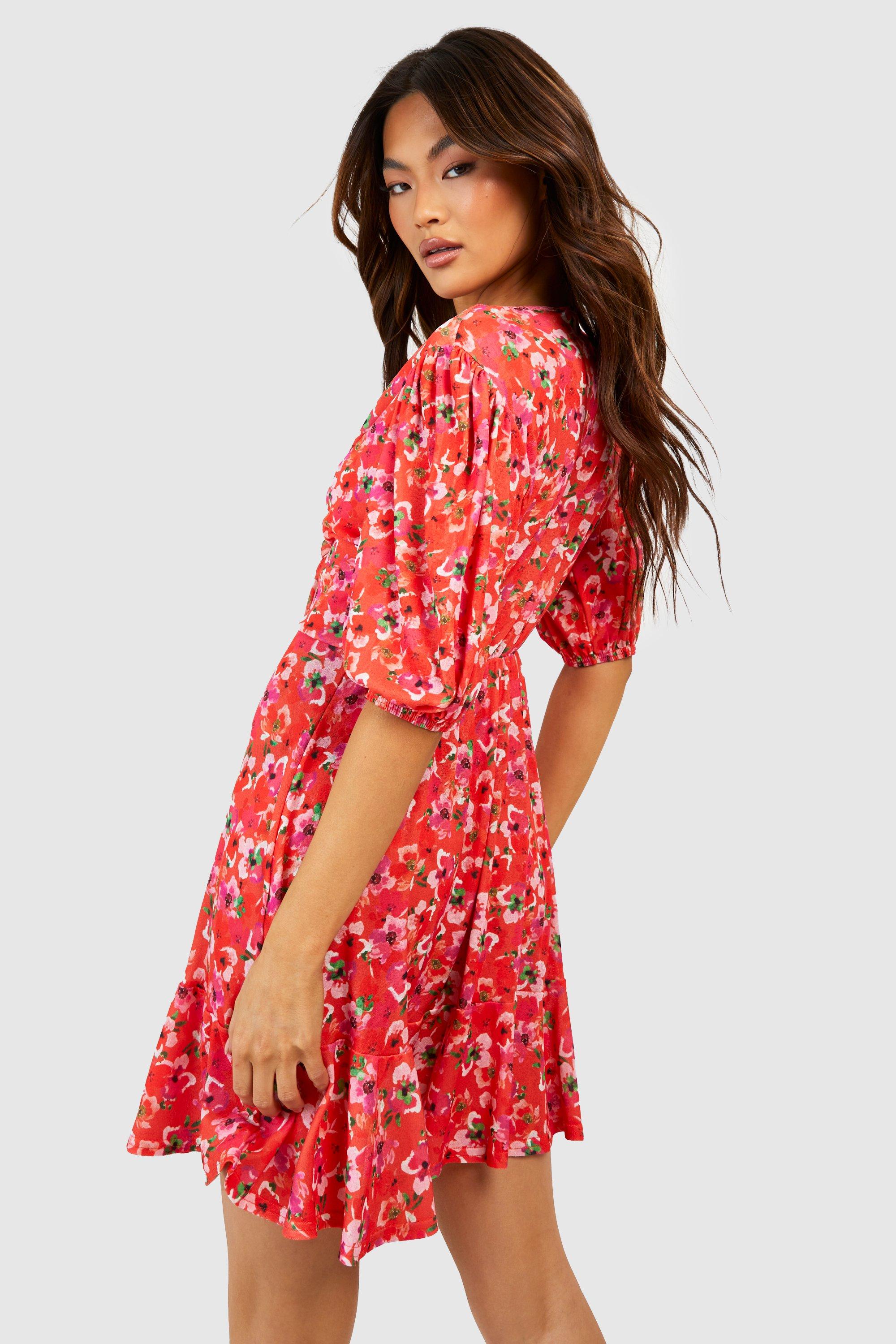 Tie front hot sale dress boohoo