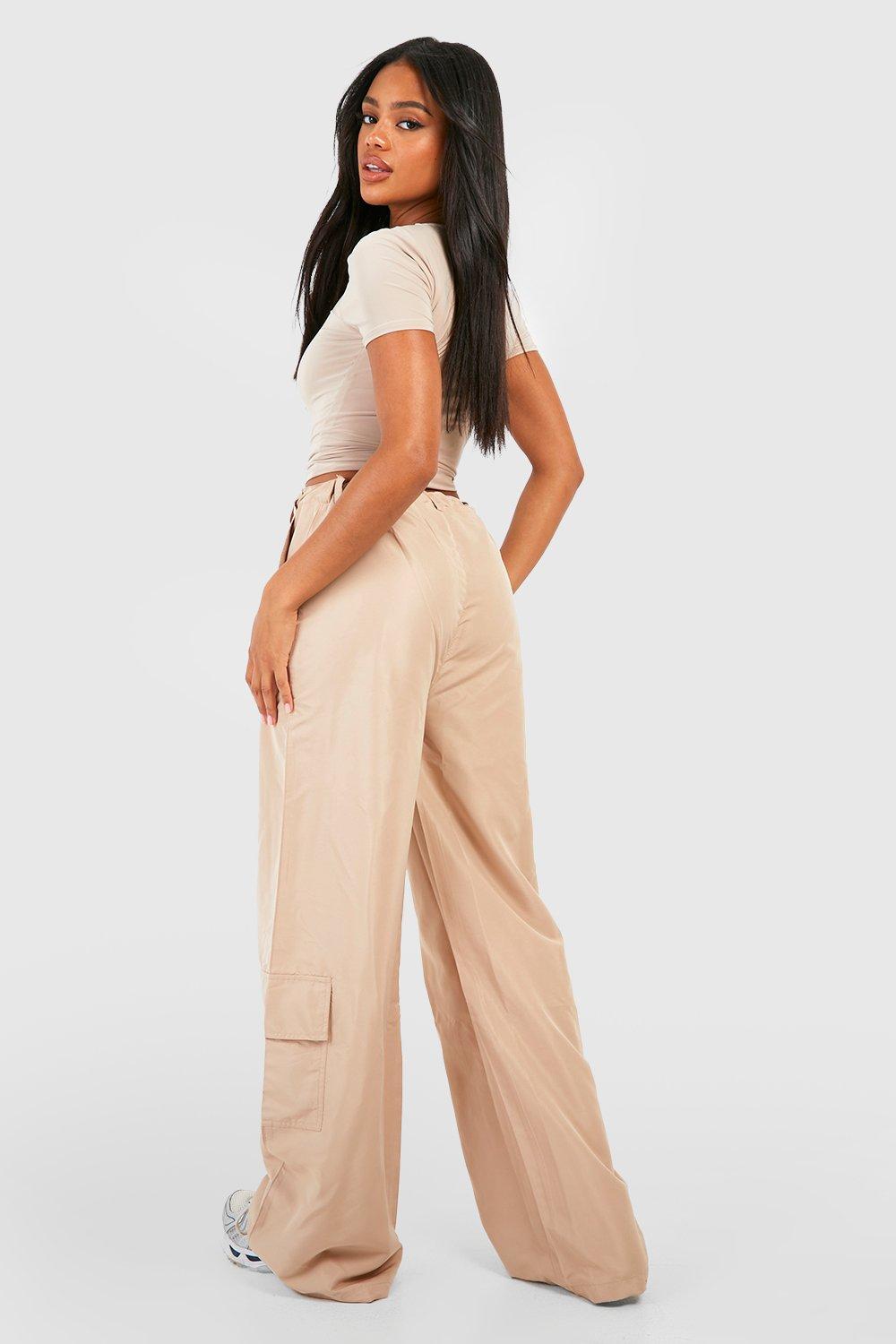 Shell Cargo Pocket Straight Leg Pants | boohoo