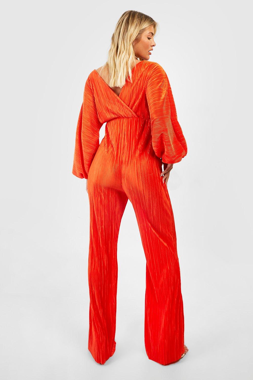 Boohoo wrap cheap front jumpsuit