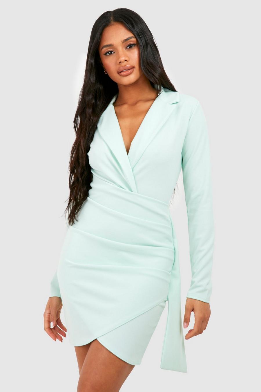 Mint Wrap Detail Fitted Blazer Dress image number 1