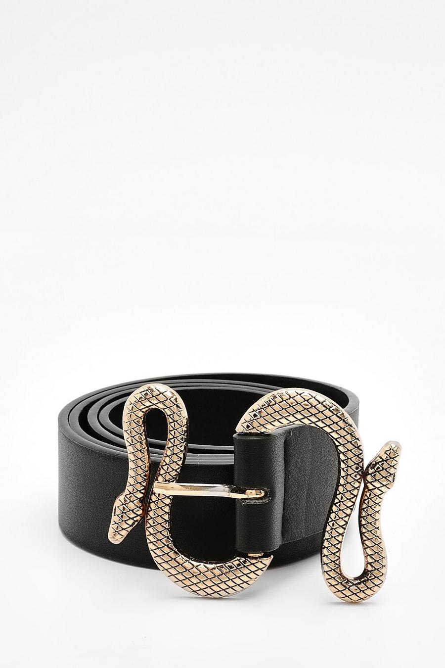 Black Snake Wrapped Belt 
