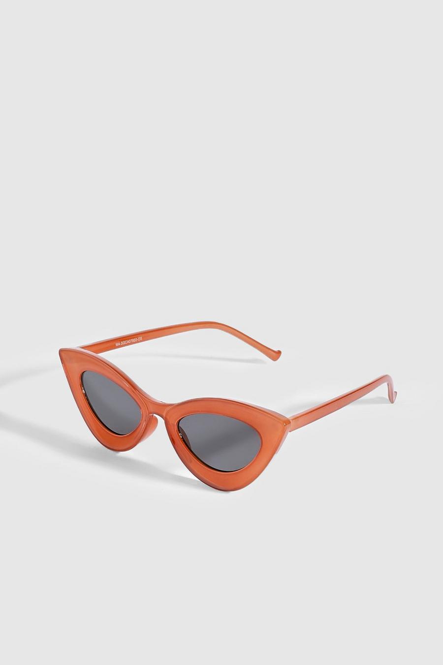 Orange Extreme Cat Eye Color Pop Sunglasses image number 1