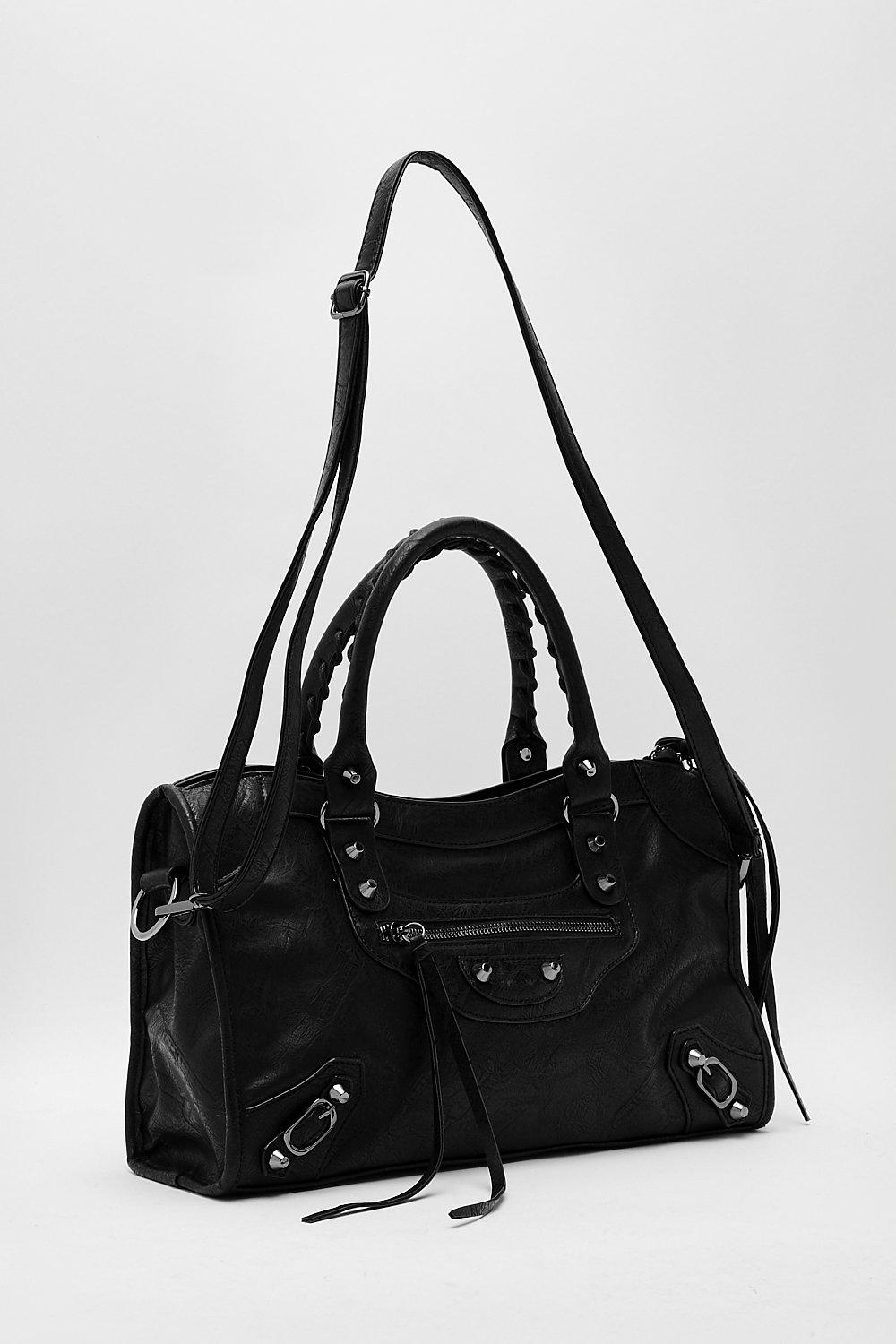 Black tote bag online boohoo