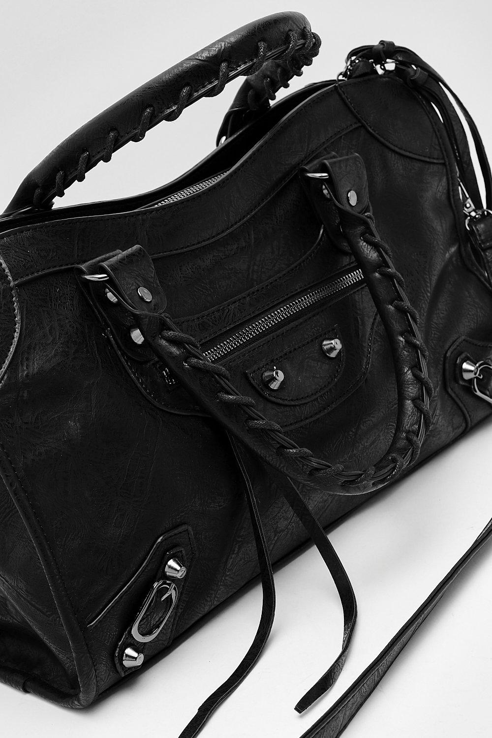 Black handbag online boohoo