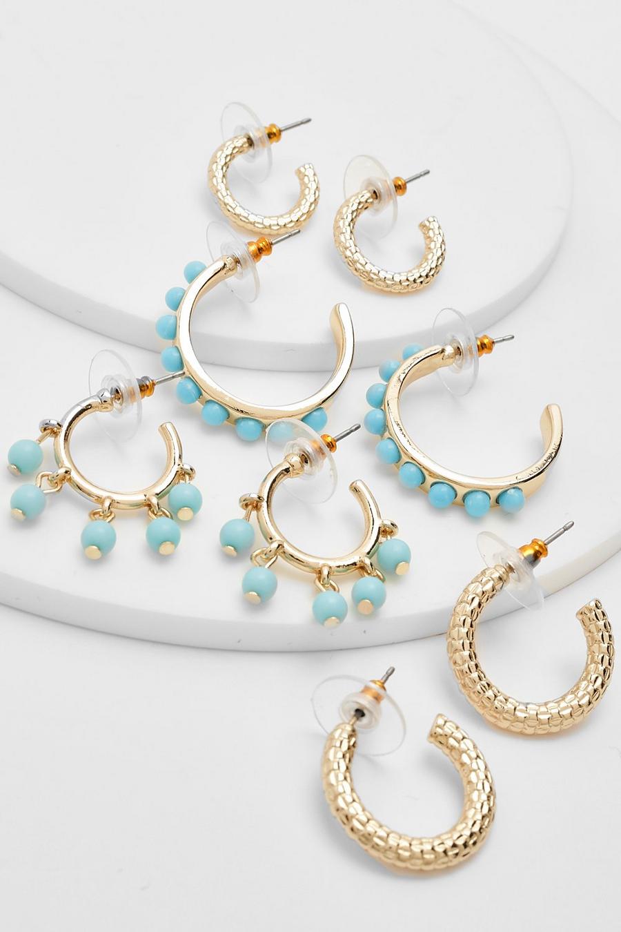 Gold Turquoise Hoop Multi Pack image number 1