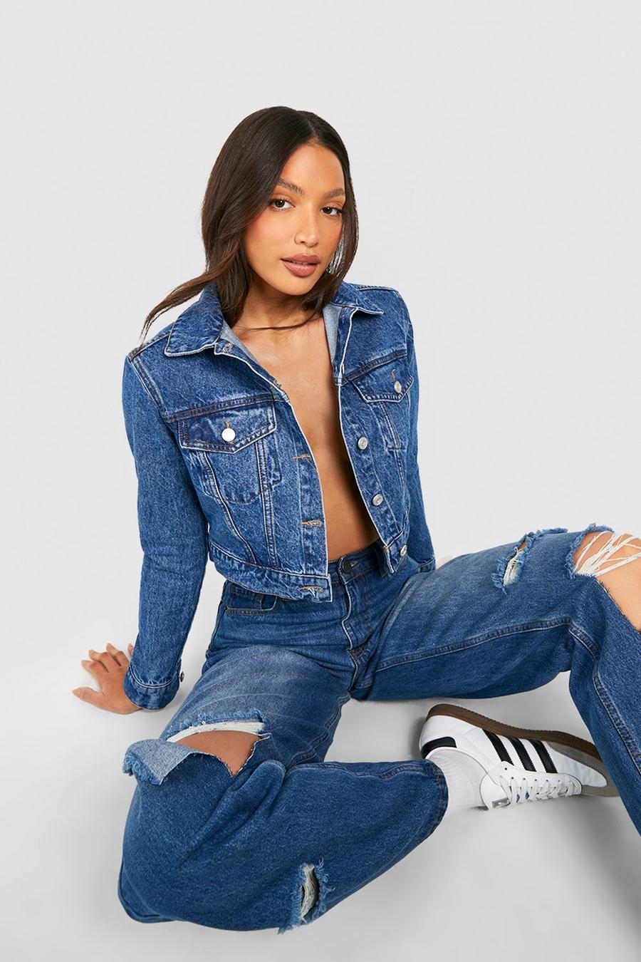 Tall Ripped Knee Mid Rise Baggy Mid Wash Boyfriend Jeans