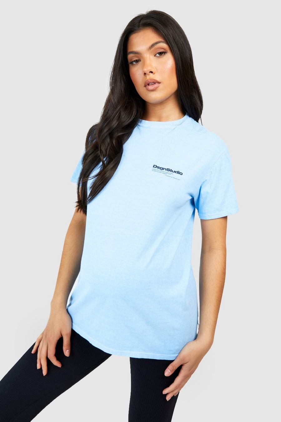 Light blue azul Maternity Pocket Dsgn Studio Washed T-shirt