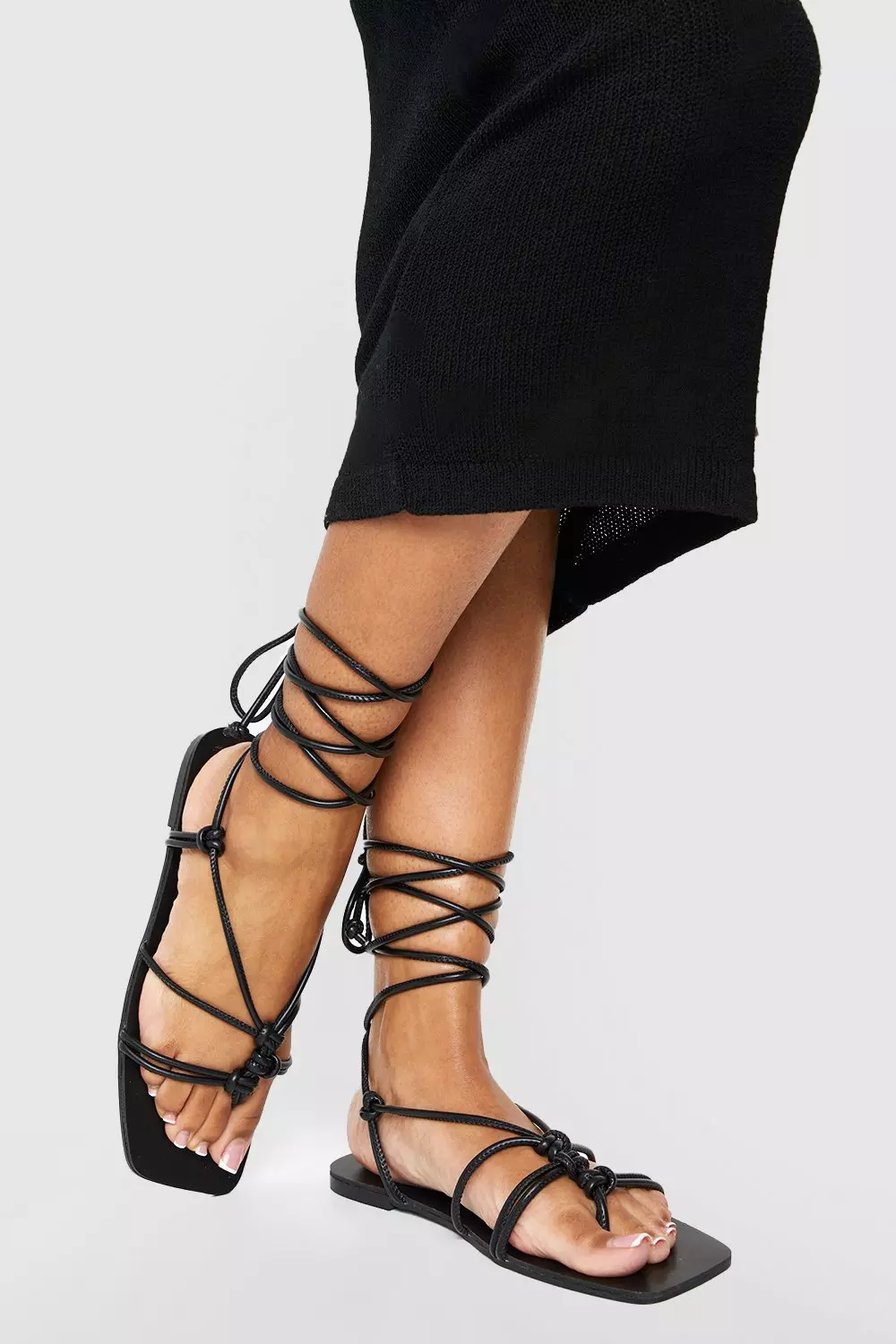 Sandals with straps hot sale up leg