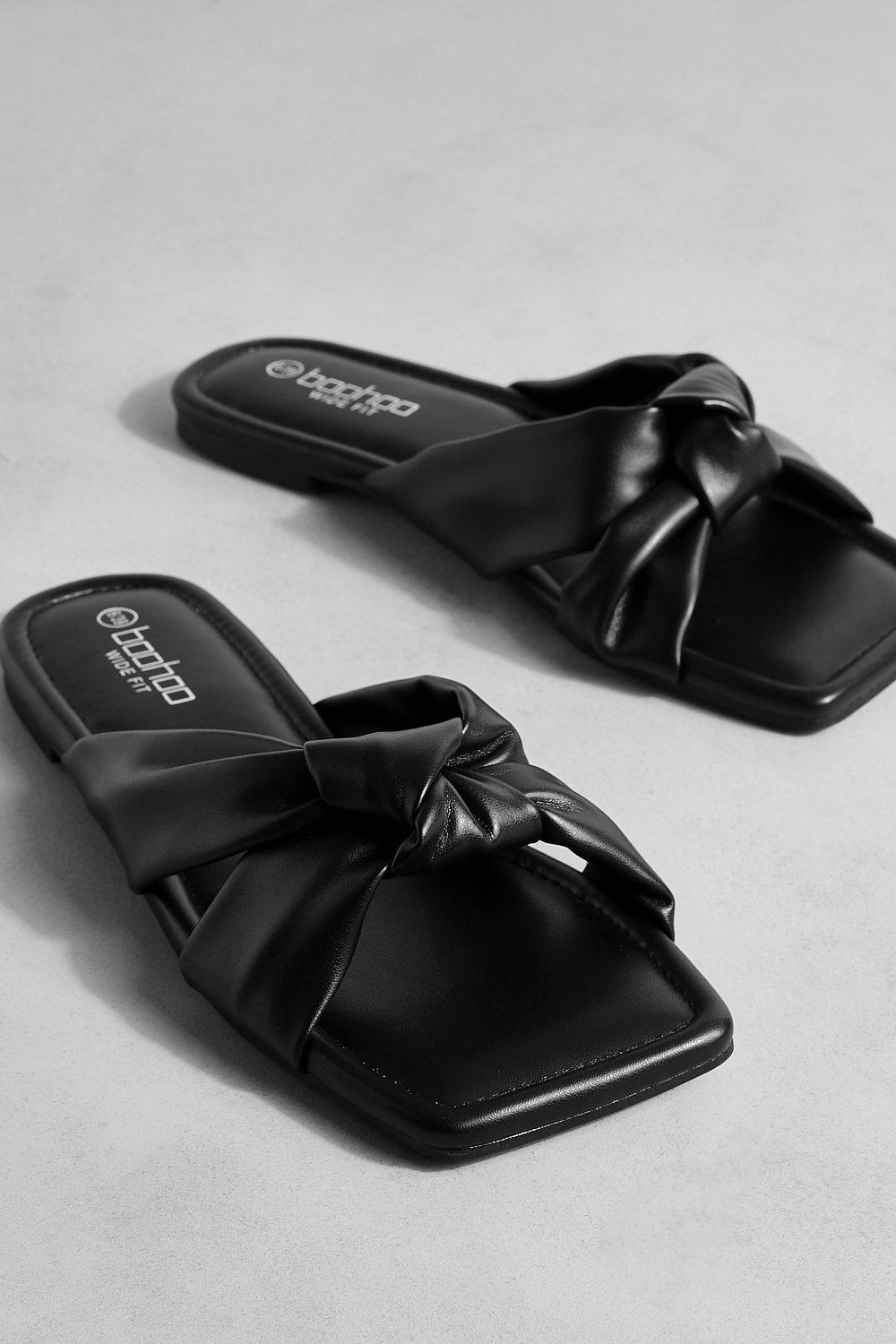 Black slip shop on sandals