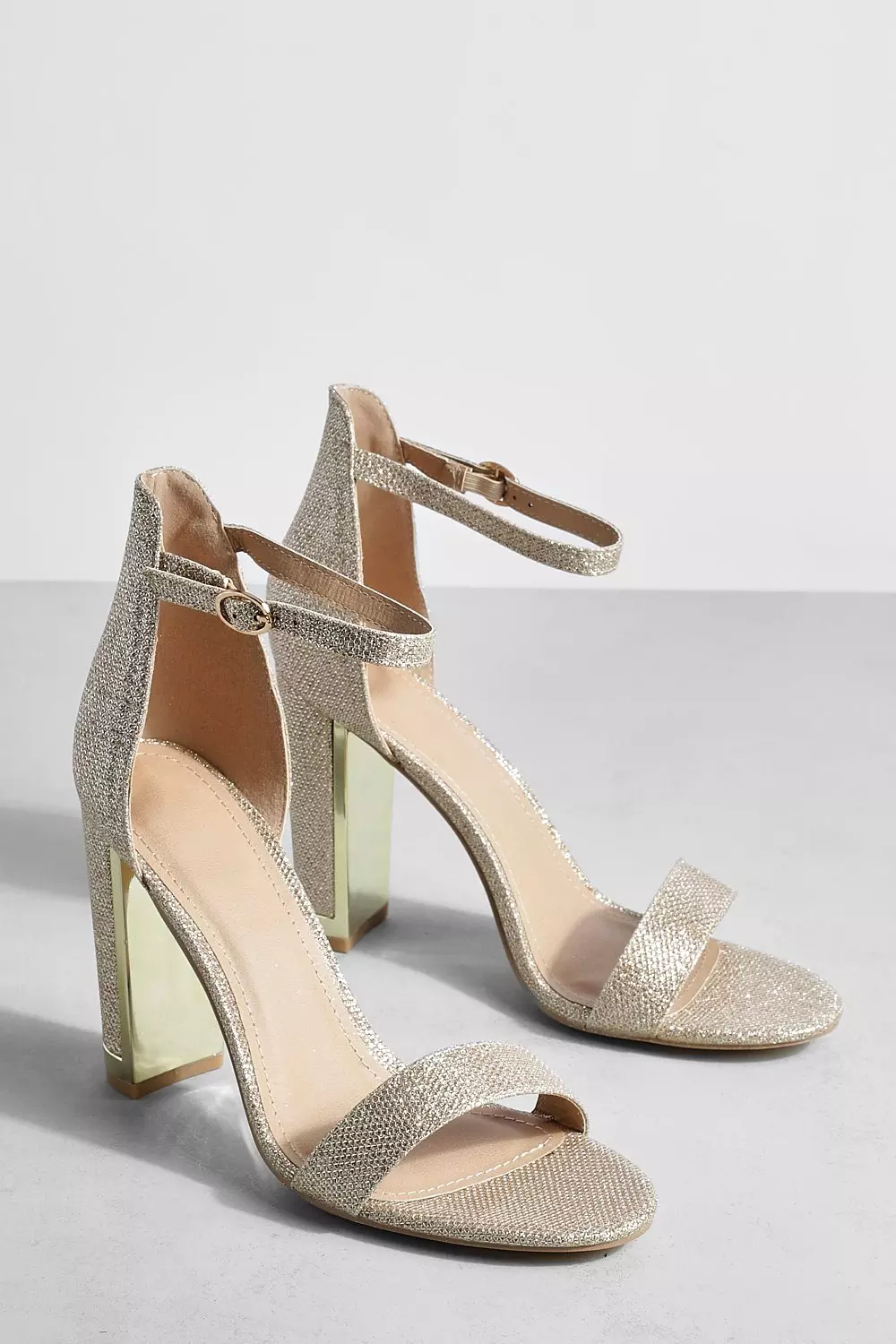 Champagne barely there clearance heels