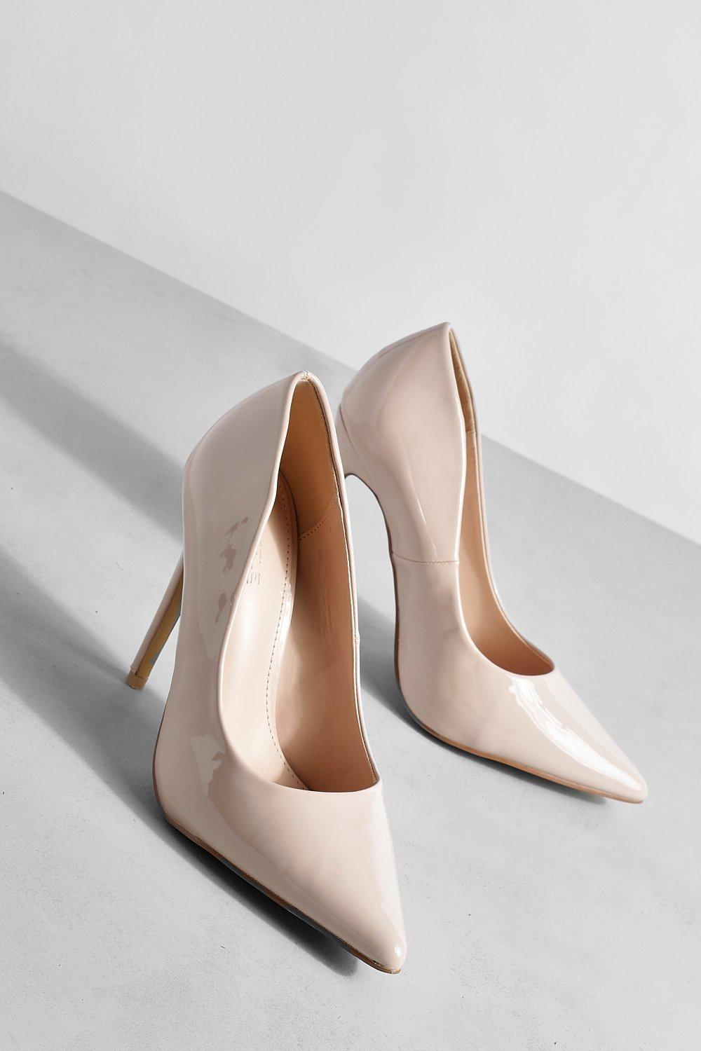 Wide fit cheap nude court shoes