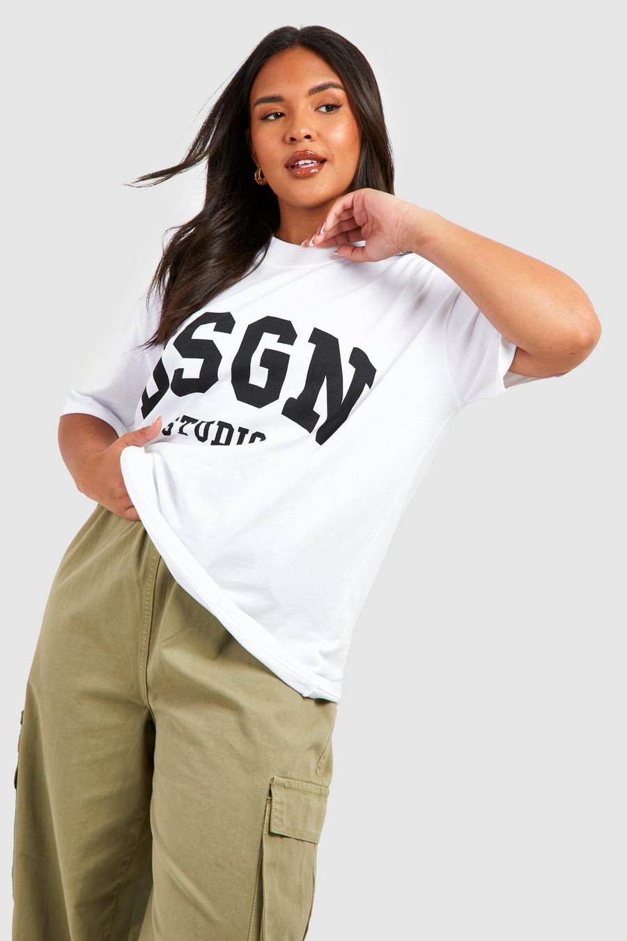 Plus Oversize Dsgn Studio T-Shirt, White