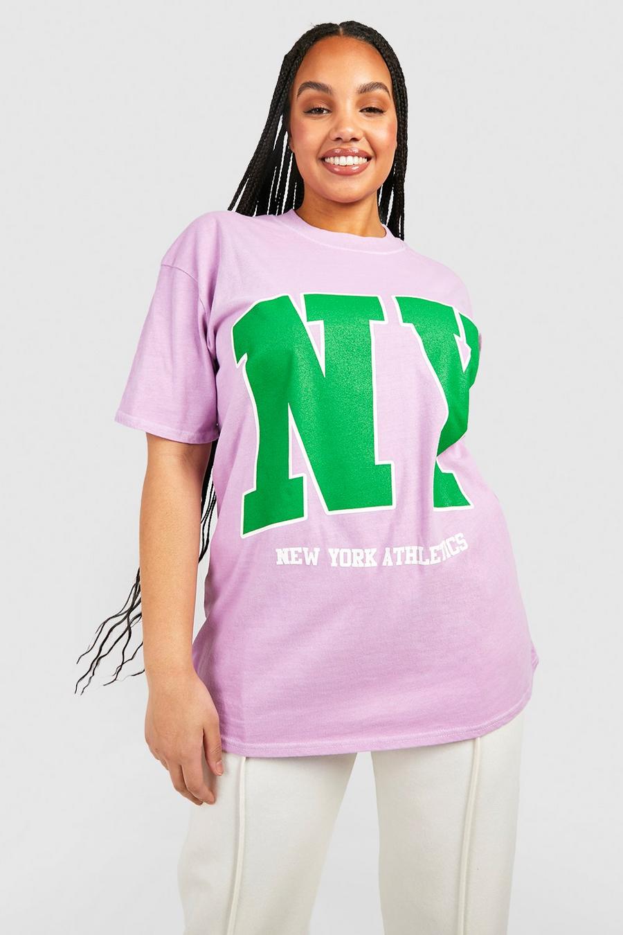 boohoo Plus Oversized New York T-Shirt - Pink - Size 14