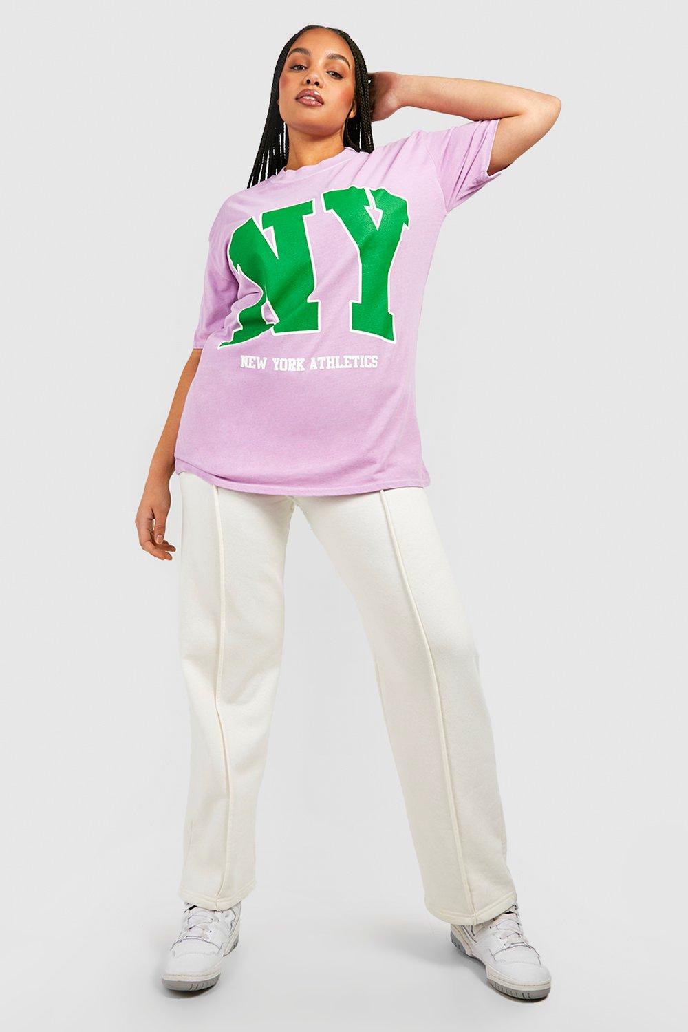 boohoo Plus Oversized New York T-Shirt - Pink - Size 14