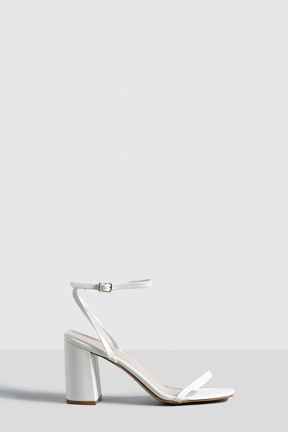 White block heel outlet barely there sandals