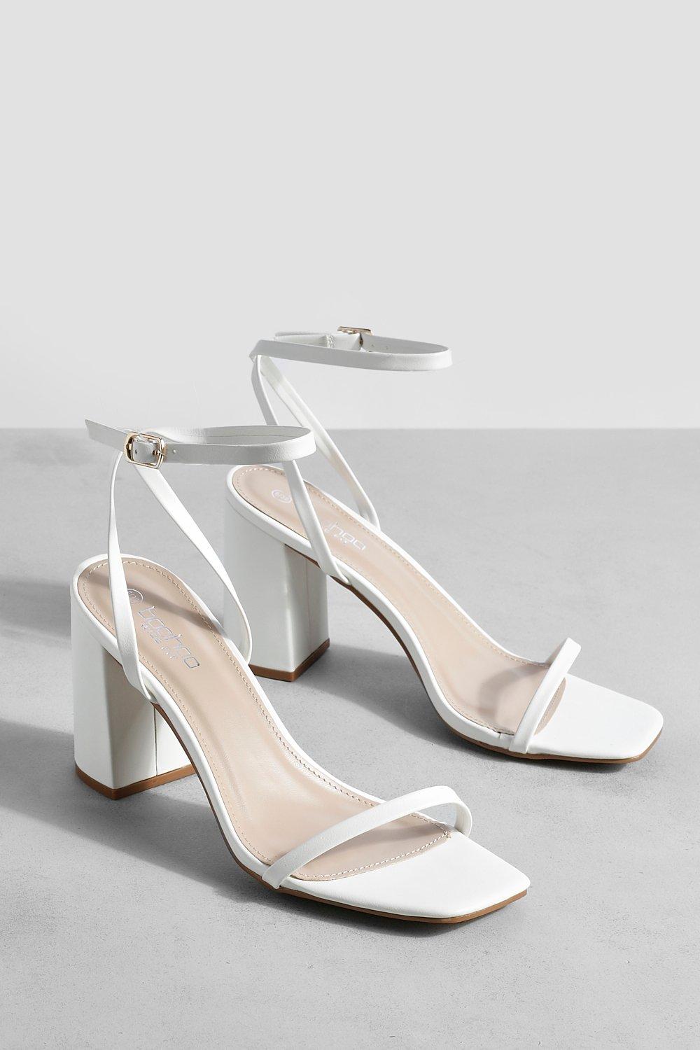 Boohoo barely there block shop heel sandals in clear