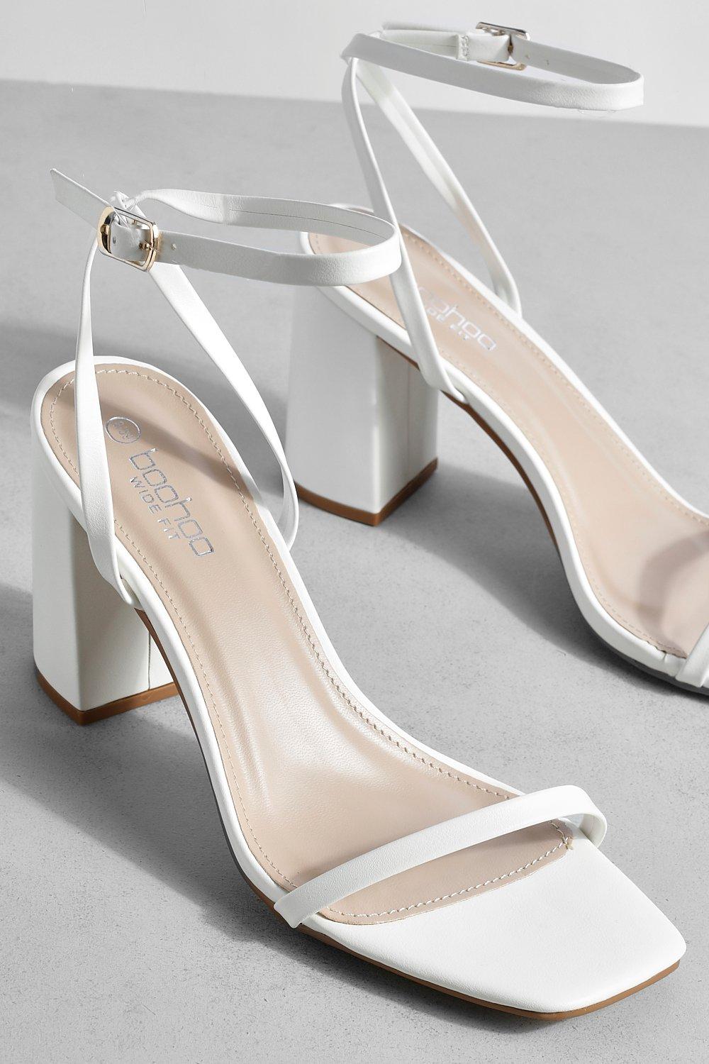 Boohoo white outlet block heels