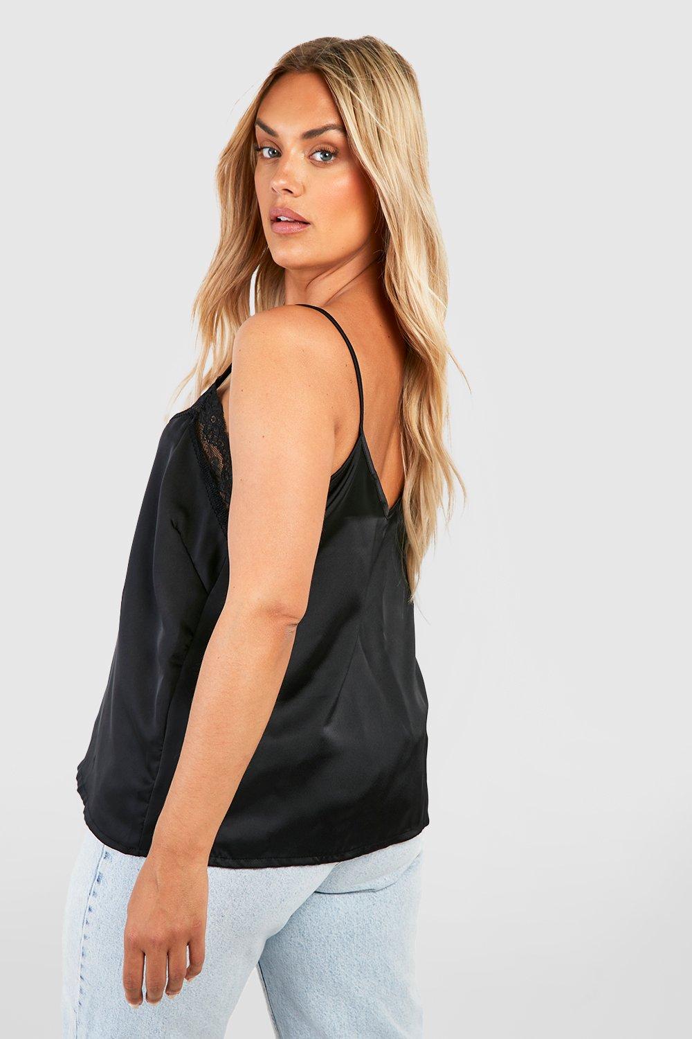 Women's plus size satin camisoles sales