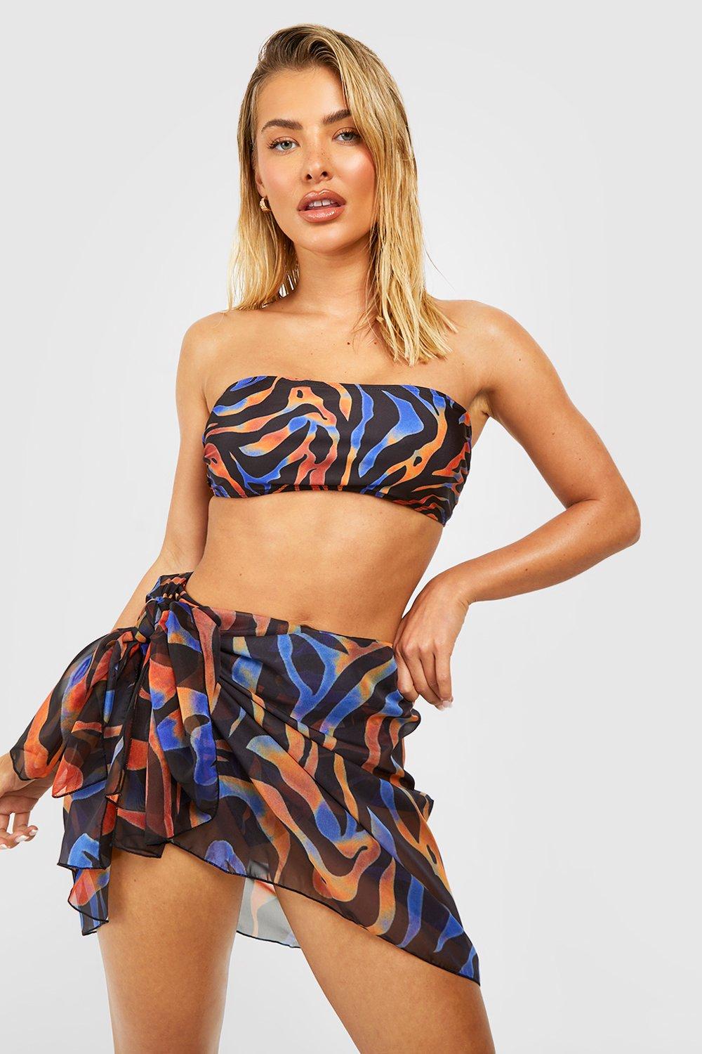 Zebra Tie Knot Beach Sarong