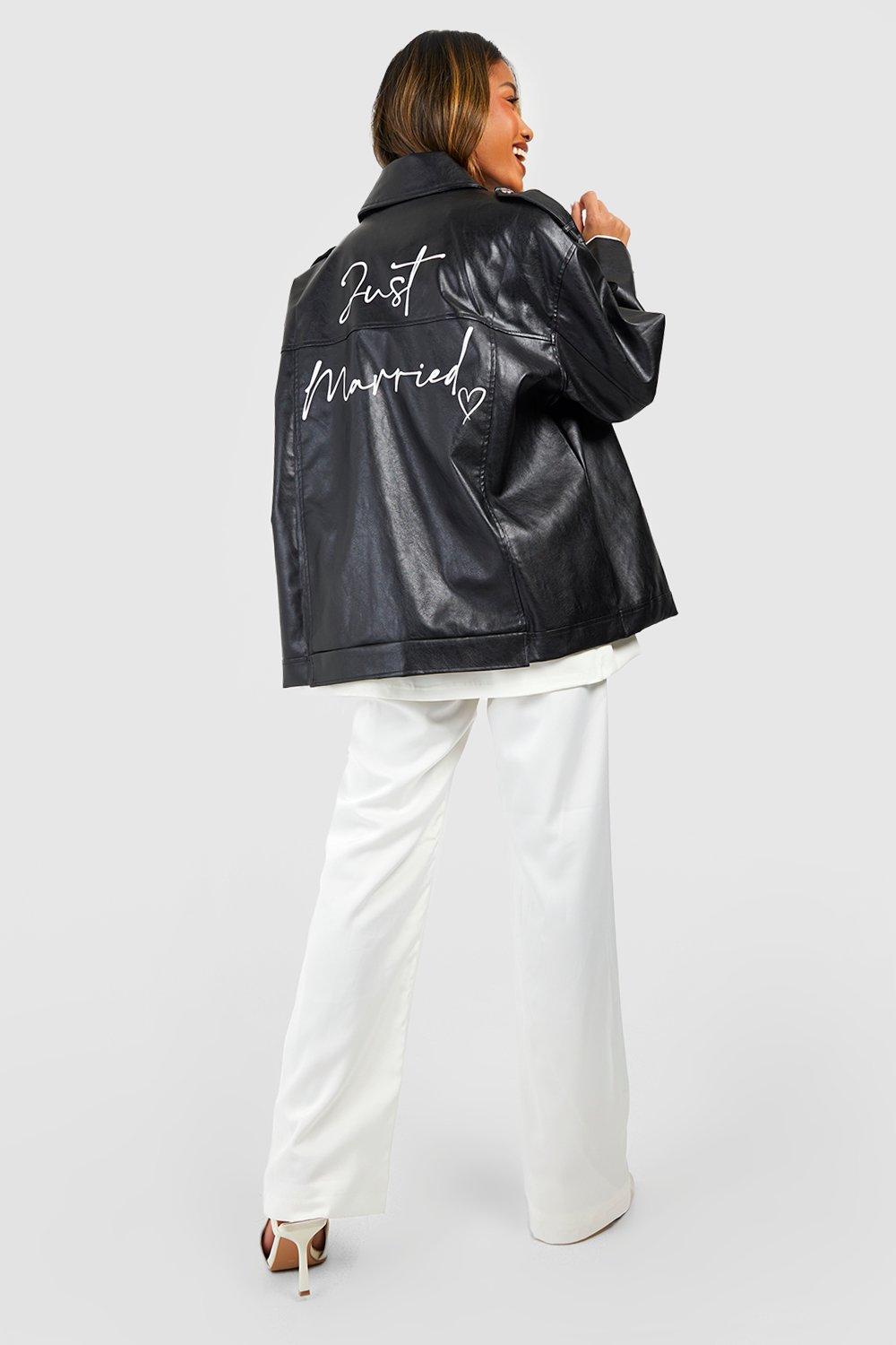Bride Just Married Oversized Moto Jacket