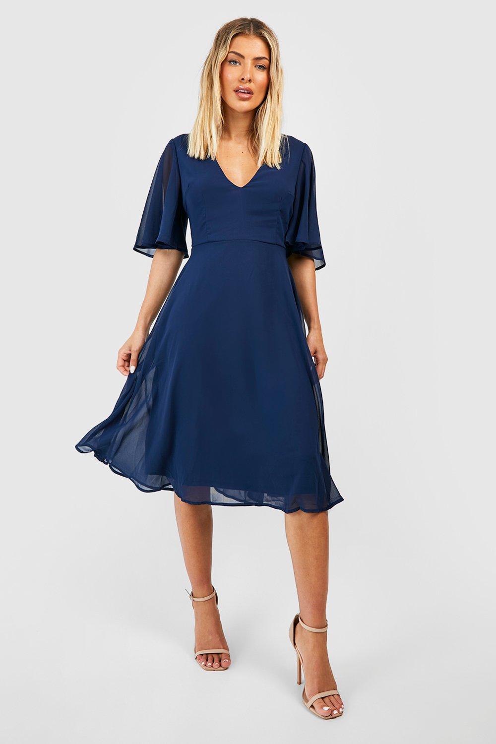 Midi bridesmaid dresses with hot sale sleeves