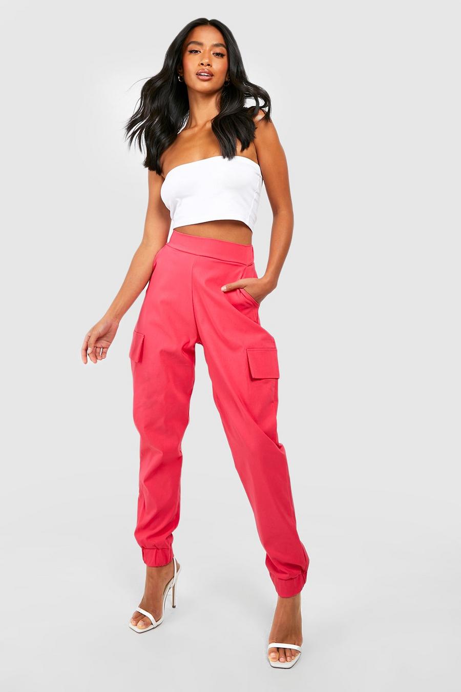 Hot pink Petite Tapered Cargo Pants image number 1