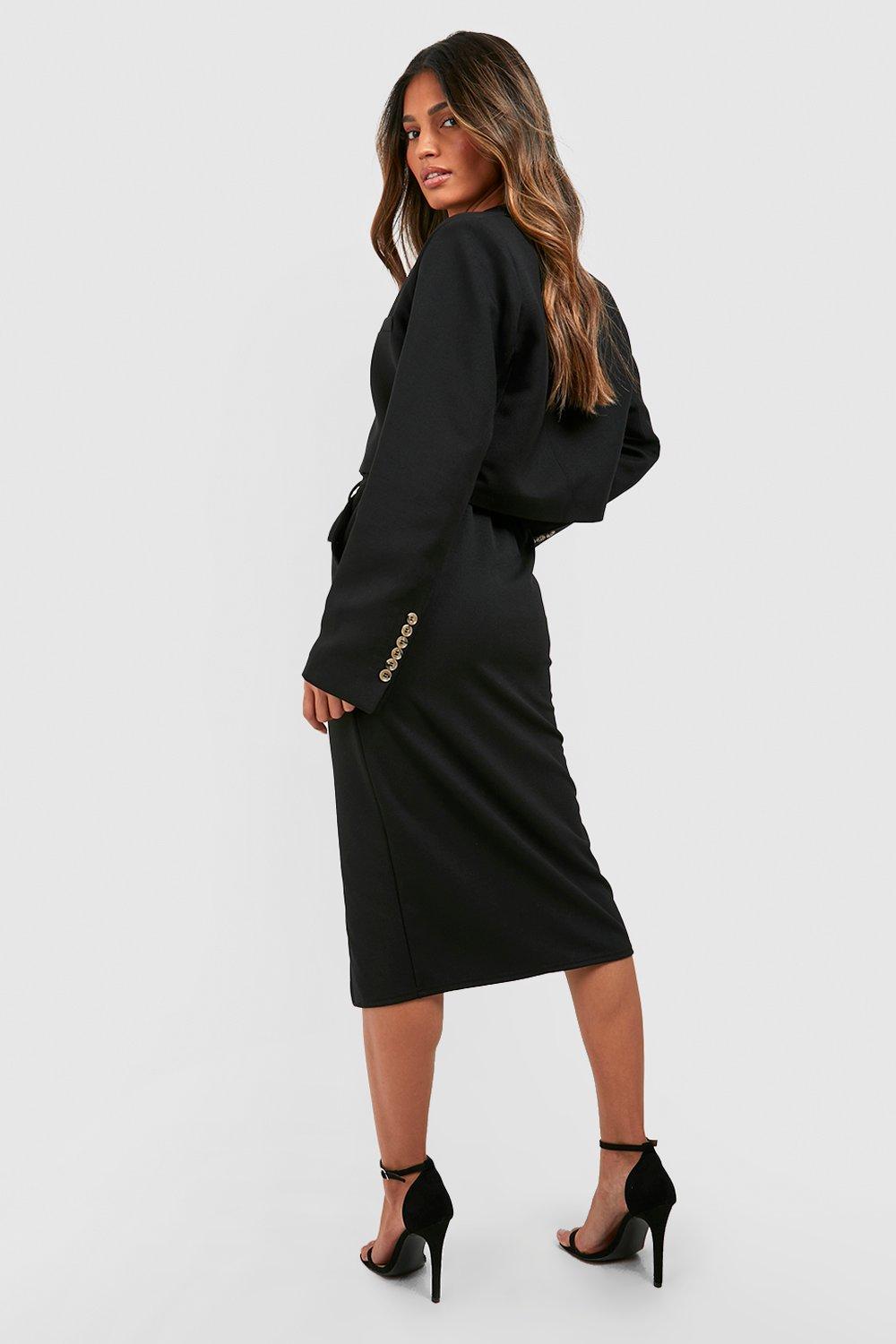 Belted Button Front Pencil Skirt boohoo