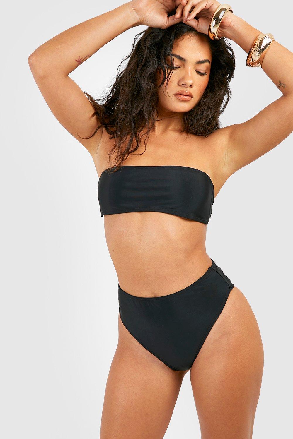 Plain black cheap bikini set