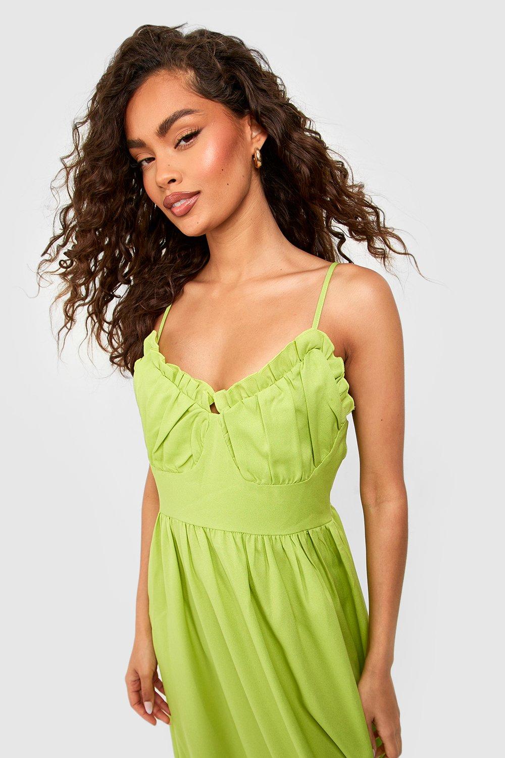 Boohoo frill cheap hem dress