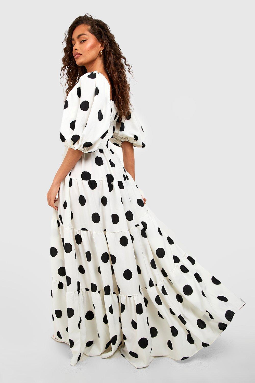 Black and white puffy dress best sale