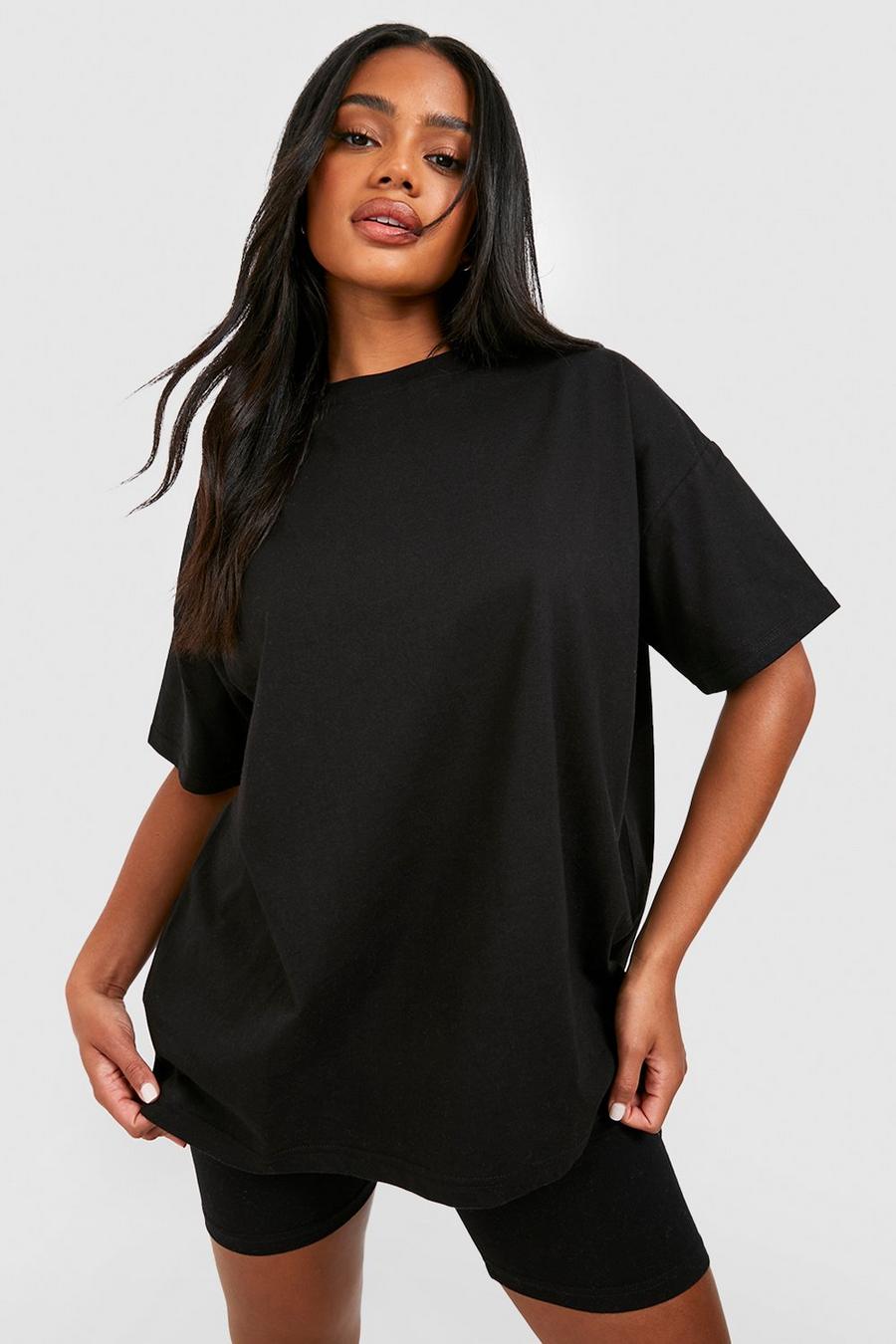 Black Oversized Basic T-Shirt image number 1