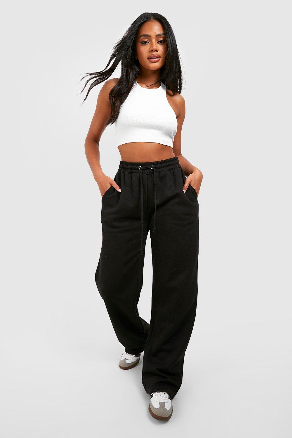 Women's Black Basic Straight Leg Jogger