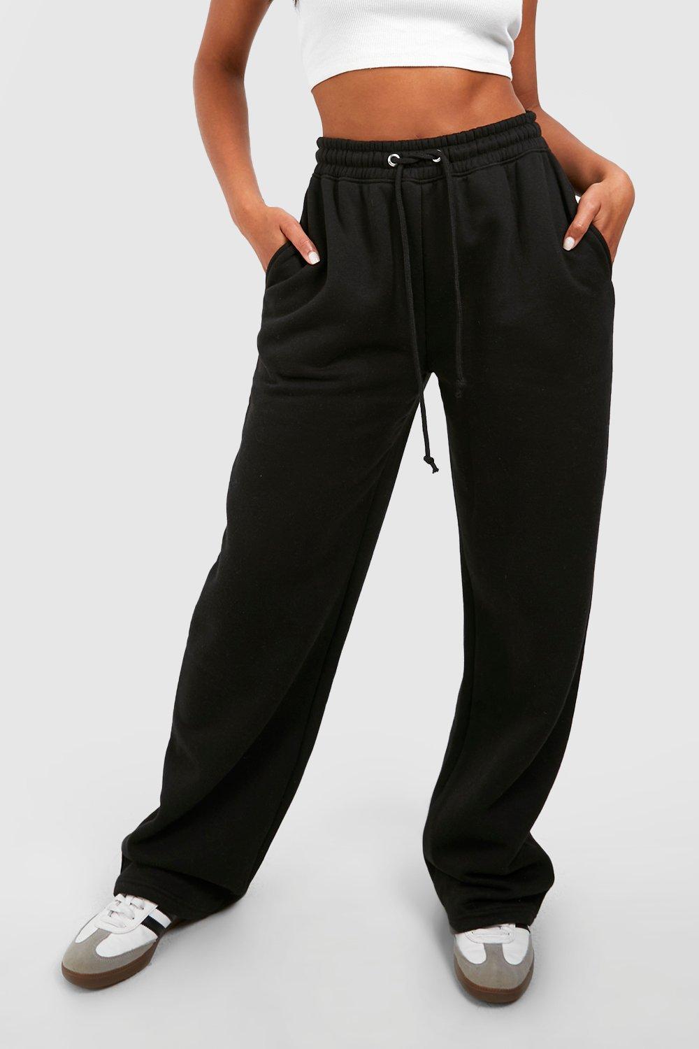 Women's Black Basic Straight Leg Jogger