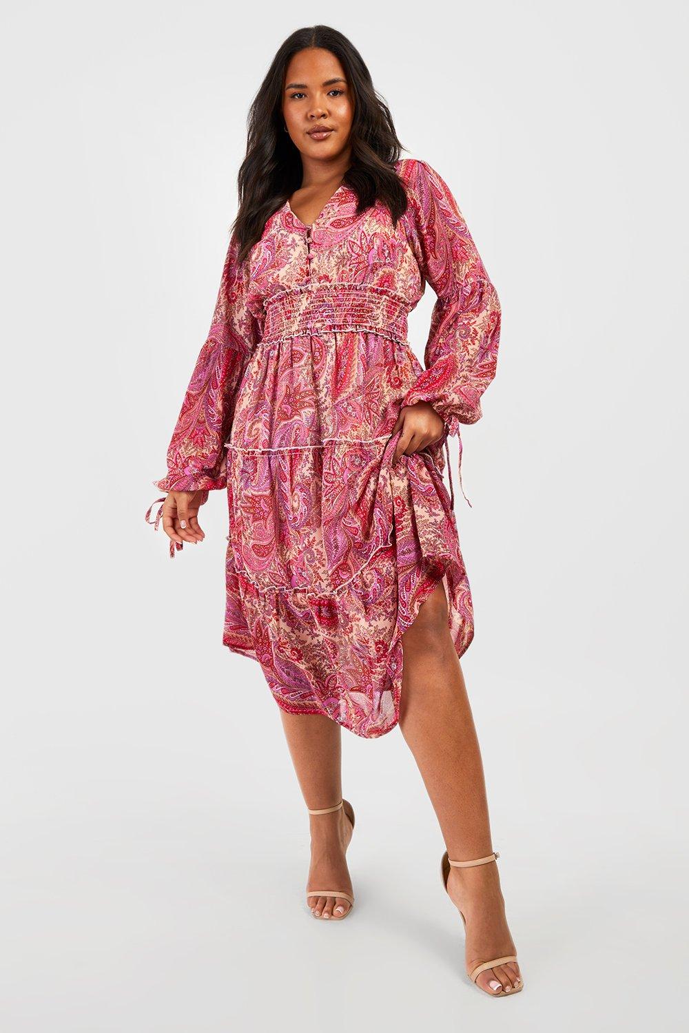 Pink paisley outlet dress